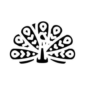Peacock bird glyph icon vector illustration Illustrazione stock