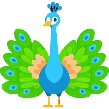 Peacock Bird Patterns Elegance Beauty Nature Stock Illustration