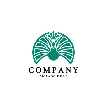 Peacock blooming logo design vector Stock Illustration