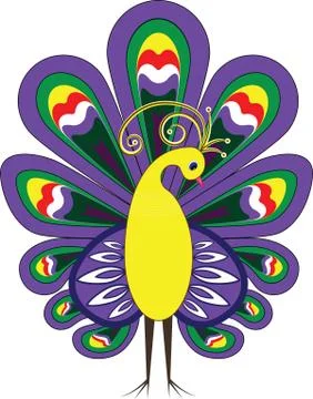 Peacock, drawing. Stock Illustration