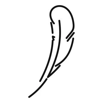Peacock feather icon outline vector. Bird pen Illustrazione stock