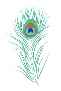 Peacock feather isolated vector illustration Illustrazione stock