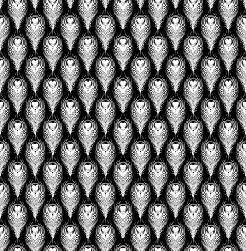 Peacock Feather Pattern Design Illustrazione stock