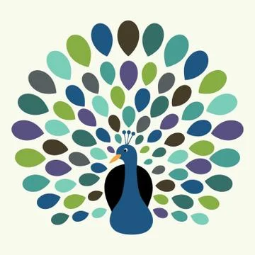 Peacock feather pattern for printing on design Laser cut cnc panel 스톡 일러스트