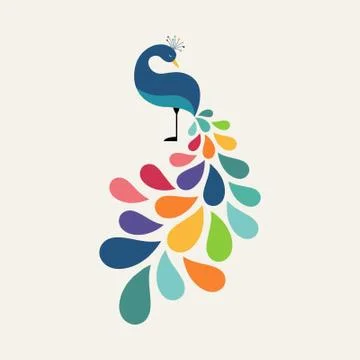 Peacock feather pattern for printing on design Stock Illustration