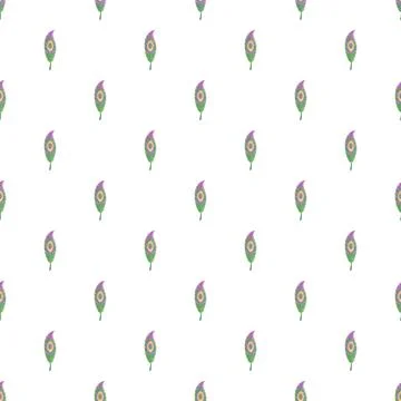 Peacock feather repeating pattern on white background イラスト素材