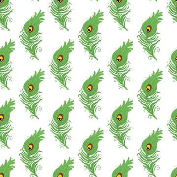 Peacock feather seamless pattern. abstract feathers tiled print for textile o Illustrazione stock