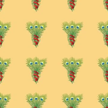 Peacock feather seamless pattern Stock Illustration