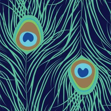 Peacock feather seamless pattern Stock-Illustration