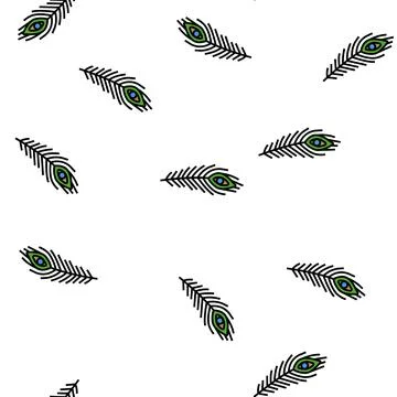 Peacock feather soft fluffy vector seamless pattern Illustrazione stock