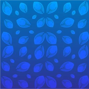 Peacock feathers on blue background. Vector illustration. Stock Illustration