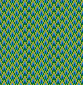 Peacock feathers seamless design elements green lines stripes vector background Stock Illustration