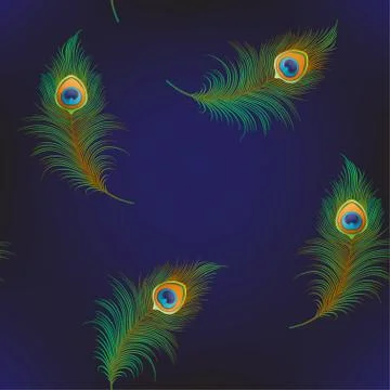 Peacock feathers Seamless pattern, background Stock Illustration