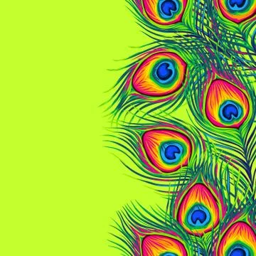 Peacock feathers seamless pattern. Stock Illustration