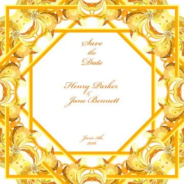 Peacock feathers wedding background. Printable vector frame illustration. 스톡 일러스트