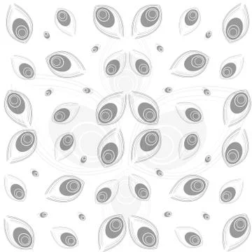 Peacock feathers on white background. Vector illustration Illustrazione stock