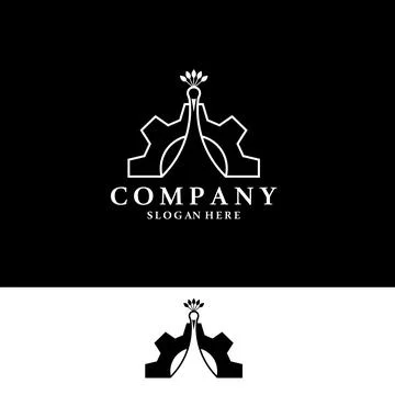 Peacock gear logo design vector Stock Illustration