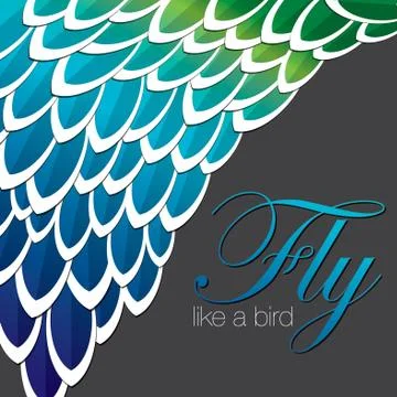 Peacock inspired abstract feather background in vector format. Illustrazione stock