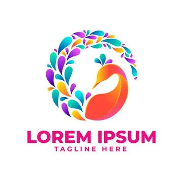 Peacock logo design template Illustrazione stock