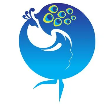 Peacock Logotype icon. Stock Illustration