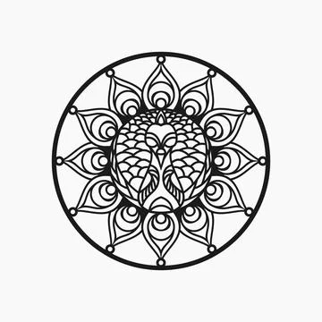 Peacock mandala Stock Illustration