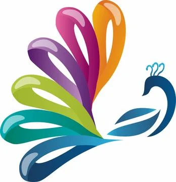 Peacock Media Logo Stock Illustration