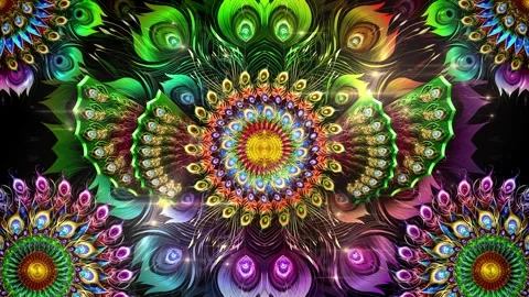 Peacock Ornaments Background Stock Footage 346453436