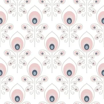 Peacock pale pink seamless vector pattern イラスト素材
