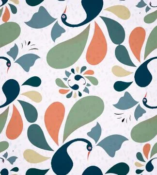 Peacock shaped  design seamless pattern Stock Illustration