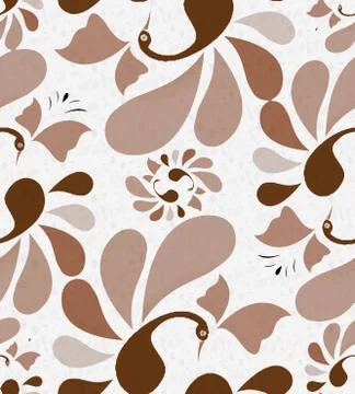 Peacock shaped  design seamless pattern Stock Illustration
