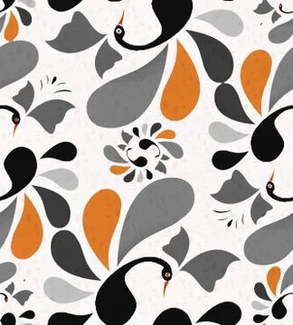Peacock shaped  design seamless pattern Stock Illustration