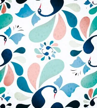 Peacock shaped  design seamless pattern Stock Illustration