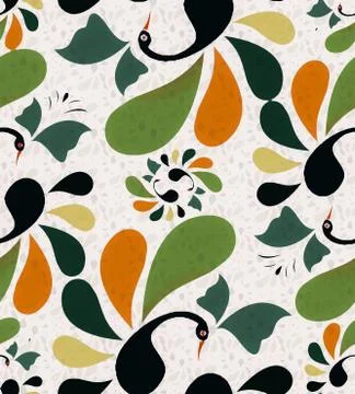 Peacock shaped  design seamless pattern Stock Illustration