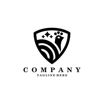 Peacock shield logo design vector Stock-Illustration