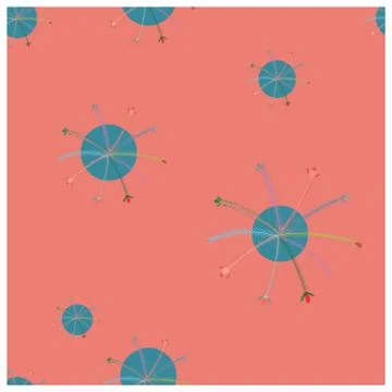 Peacock tale illustration endless texture pattern. Stock Illustration