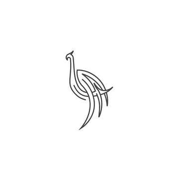 Peacock. Vector logo icon template Stock Illustration
