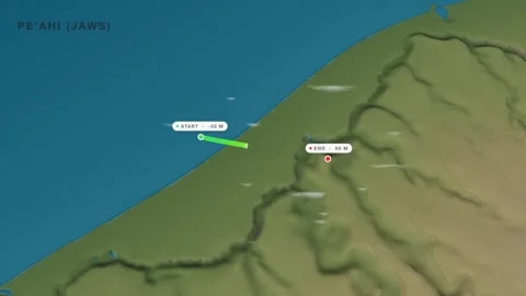 Peahi jaws 3d terrain route map seamless loop 스톡 동영상 341939778