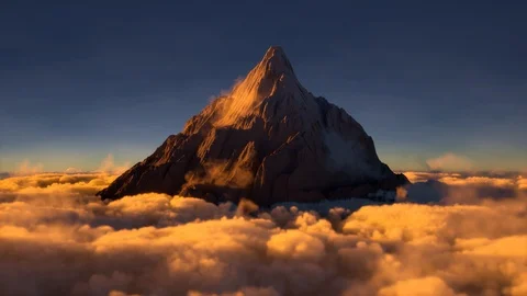 Peak above clouds on sunset Stock Footage 119077209