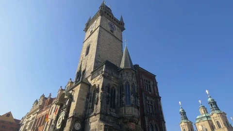 Peak of Archeological Clock Prague 스톡 동영상 74786024