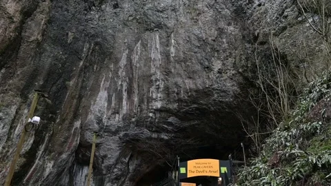 Peak Cavern entrance Castleton Peak District Derbyshire UK January 14th 2023 Stock Footage 231888822