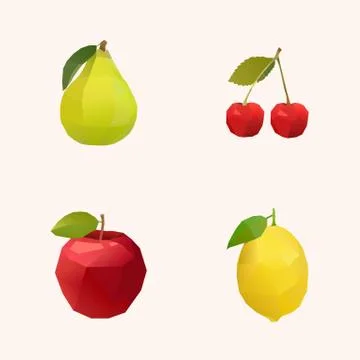 Peak cherry apple and lemon Stock Illustration