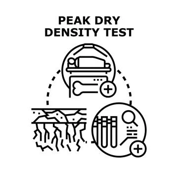 Peak dry density testing concept for medical and geotechnical analysis Stock Illustration