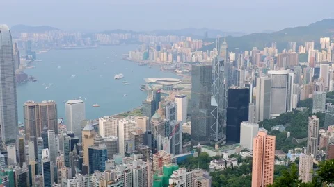 The peak, Hong Kong, 28 May 2017 -: Hong Kong cityscape Stock Footage