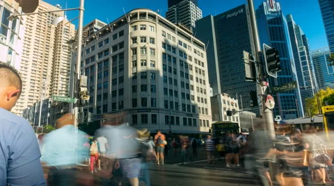 Peak hour down town Sydney, New South Wales Australia - Time lapse Stock Footage 47792707