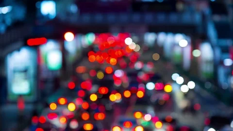 Peak hour traffic jam at evening shot out of focus Stock Footage 78167633