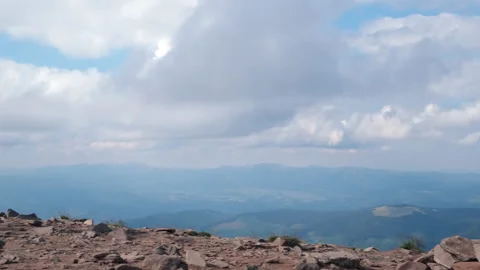 Peak of the Hoverla mount at Ukrainian carpathian mountains Stock Footage 208338627