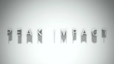 Peak impact 3D title animation with shadows on a white background Stock Footage 297273670