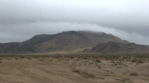 Peak Low Clouds-B,  Johnson Valley, Time Lapse Stock Footage 694489