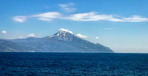 Peak of Mount Athos Stock Photos