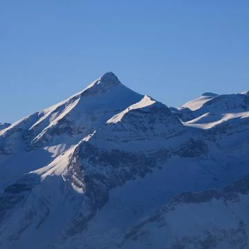 Peak of Mount Oldehore in winter. Stock Photos